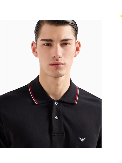 polo a righe con logo ricamato Emporio Armani | 8N1FB4 1JPTZ.0999